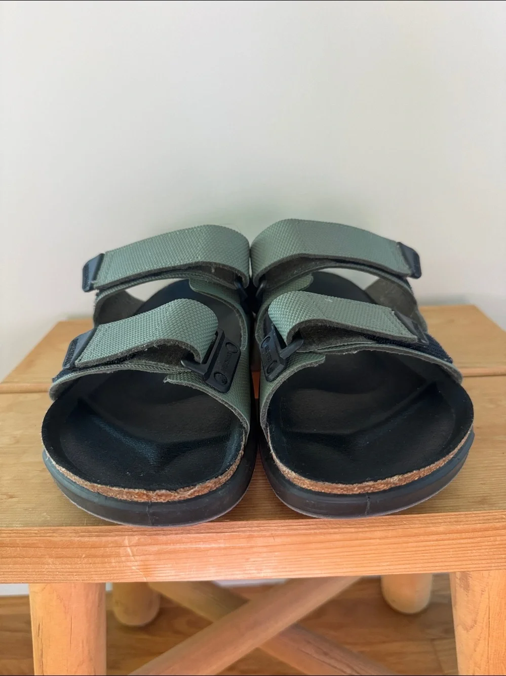 Birkenstock Olive Green Two-Strap Mens Sandals